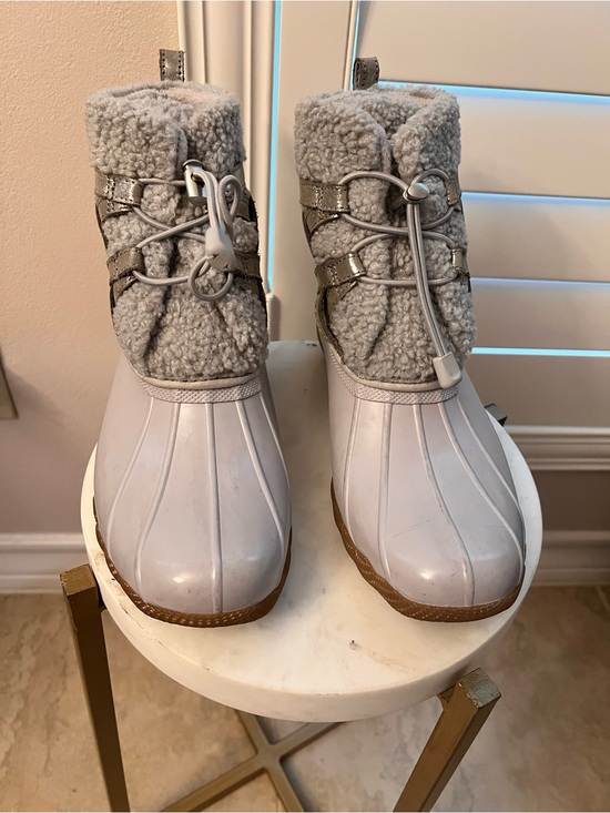 Sperry Shoes - Sperry Light Gray Sherpa Duck Boots